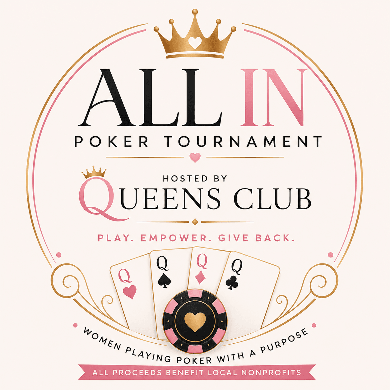 All In Poker Tournament hosted by Queens Club logo